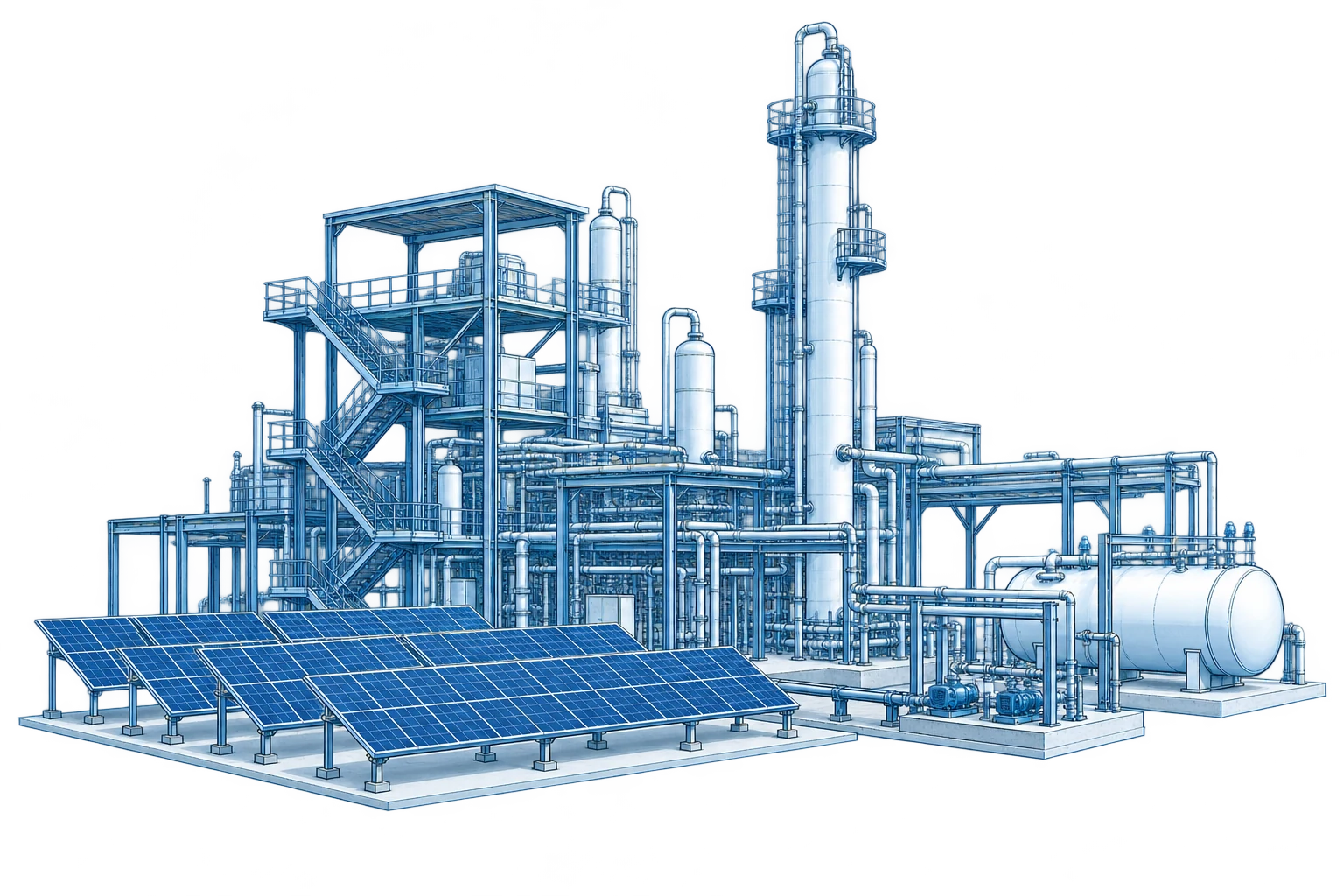 Technical illustration of engineering and information coordination for an EPC project.